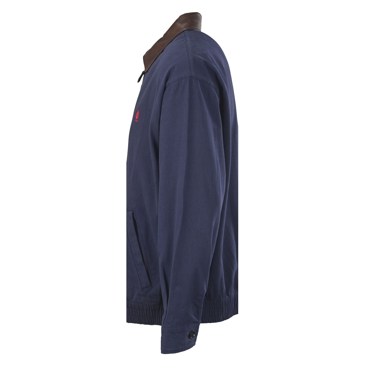 Prada Relaxed-Fit Cotton Harrington Jacket with Leather Collar