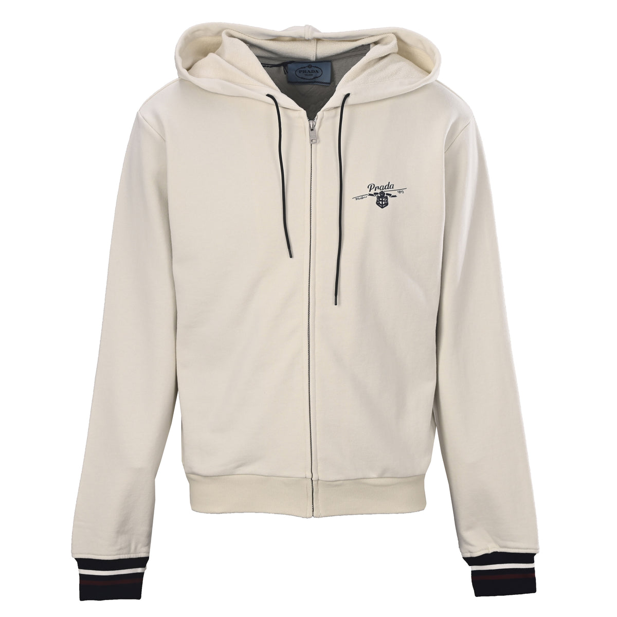 Prada Relaxed-Fit Graffiti Print Zip-Up Hoodie