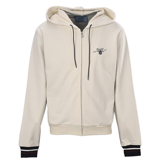 Prada Relaxed-Fit Graffiti Print Zip-Up Hoodie