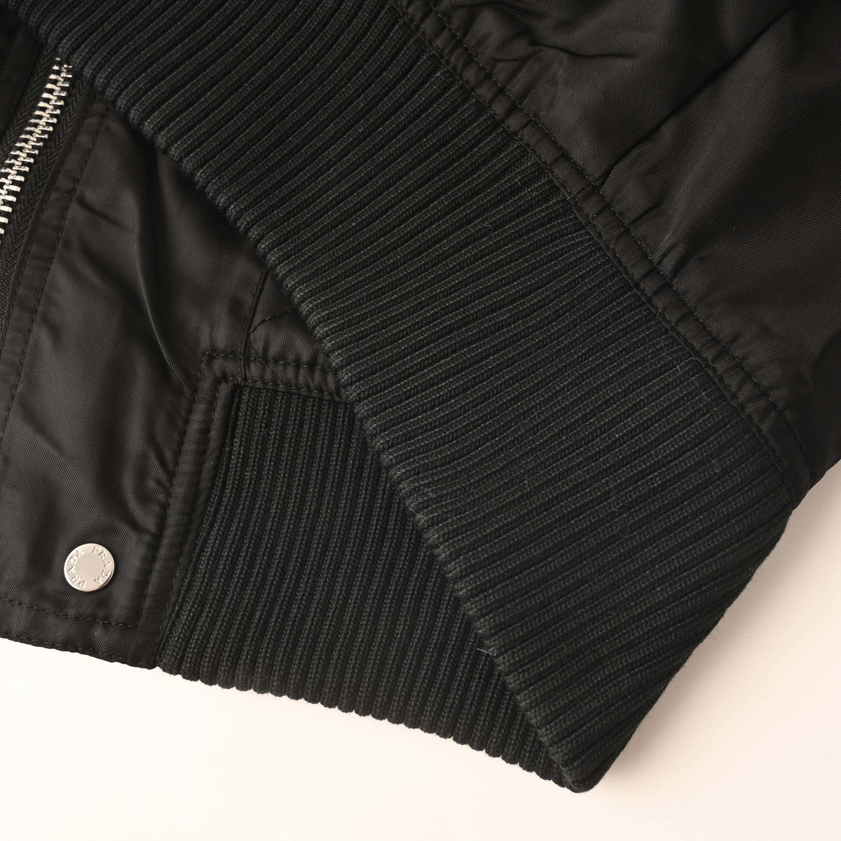 Prada Recycled Nylon Jacket with Triangle Logo Sleeve Pocket