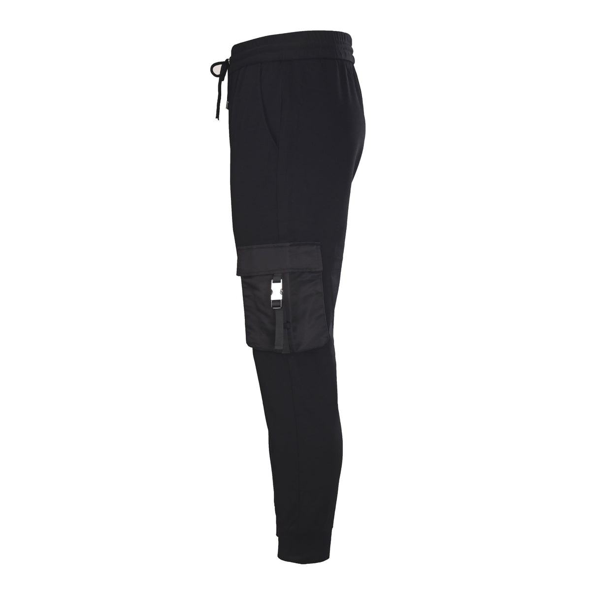 PRADA Black Tapered Cargo Joggers with Buckle Pockets