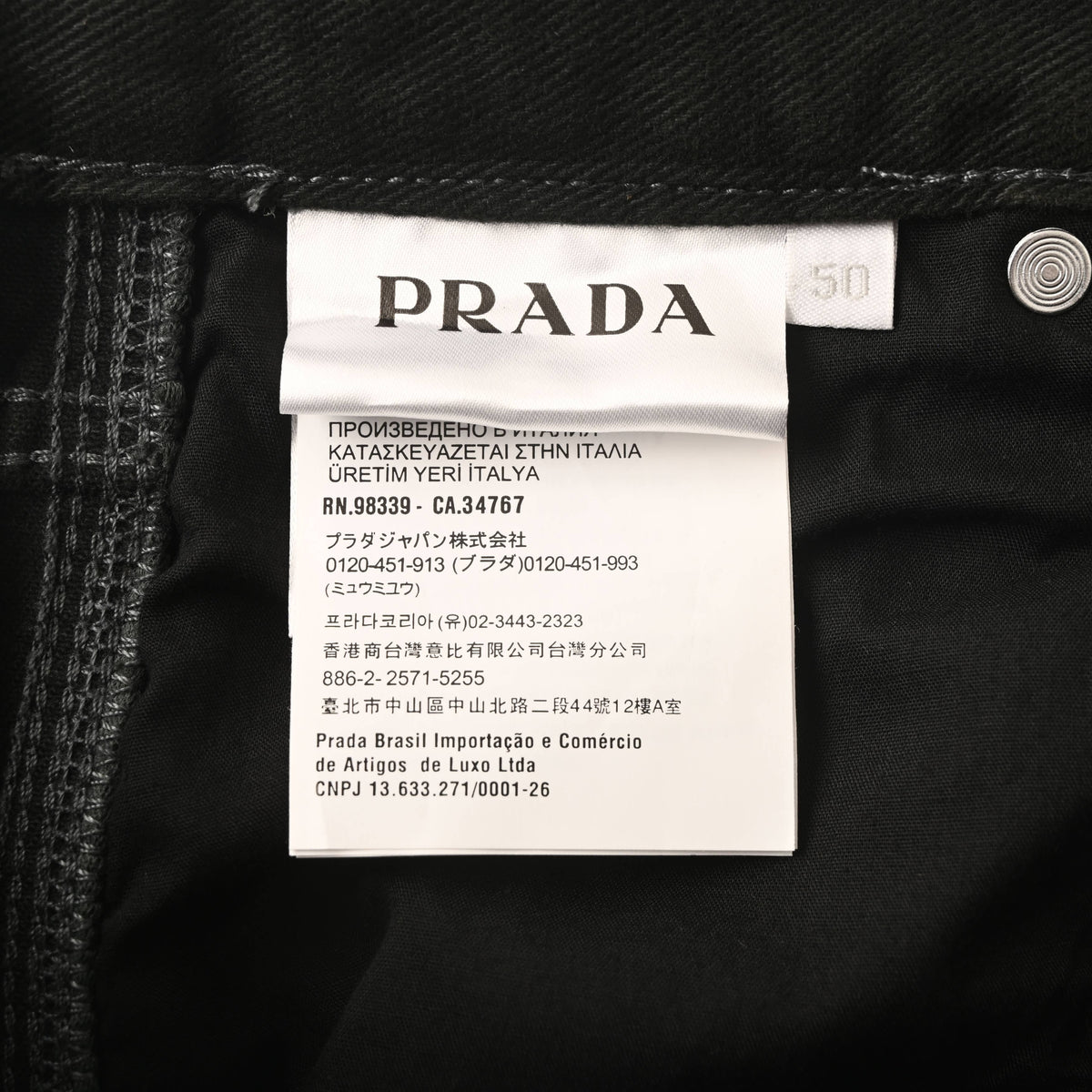 Prada Relaxed-Fit Green Jeans with Triangle Logo Pocket