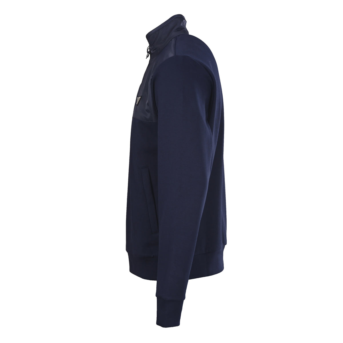 Prada Relaxed-Fit Half-Zip Hoodie with Recycled Nylon Panels & Triangle Logo