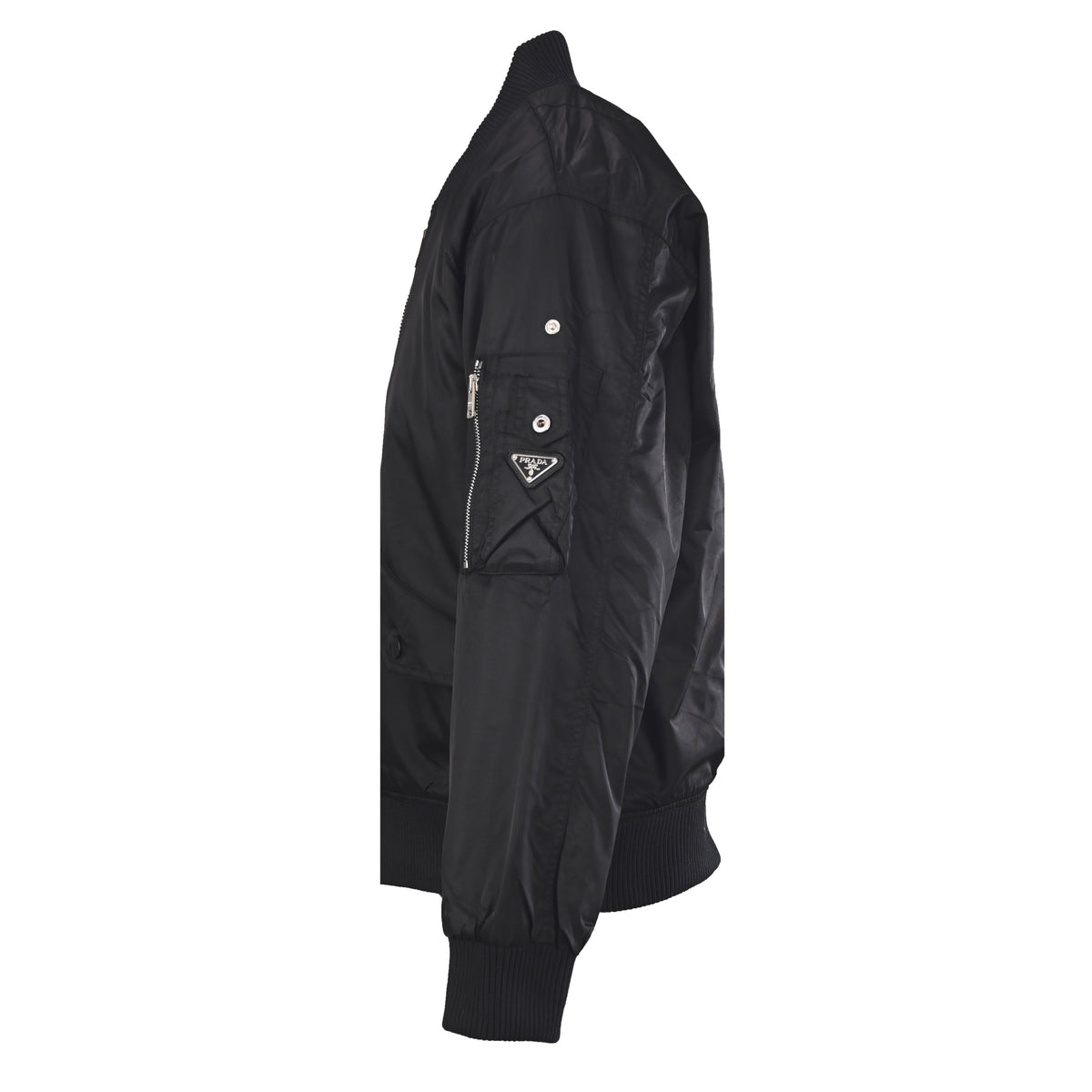 Prada Recycled Nylon Jacket with Triangle Logo Sleeve Pocket