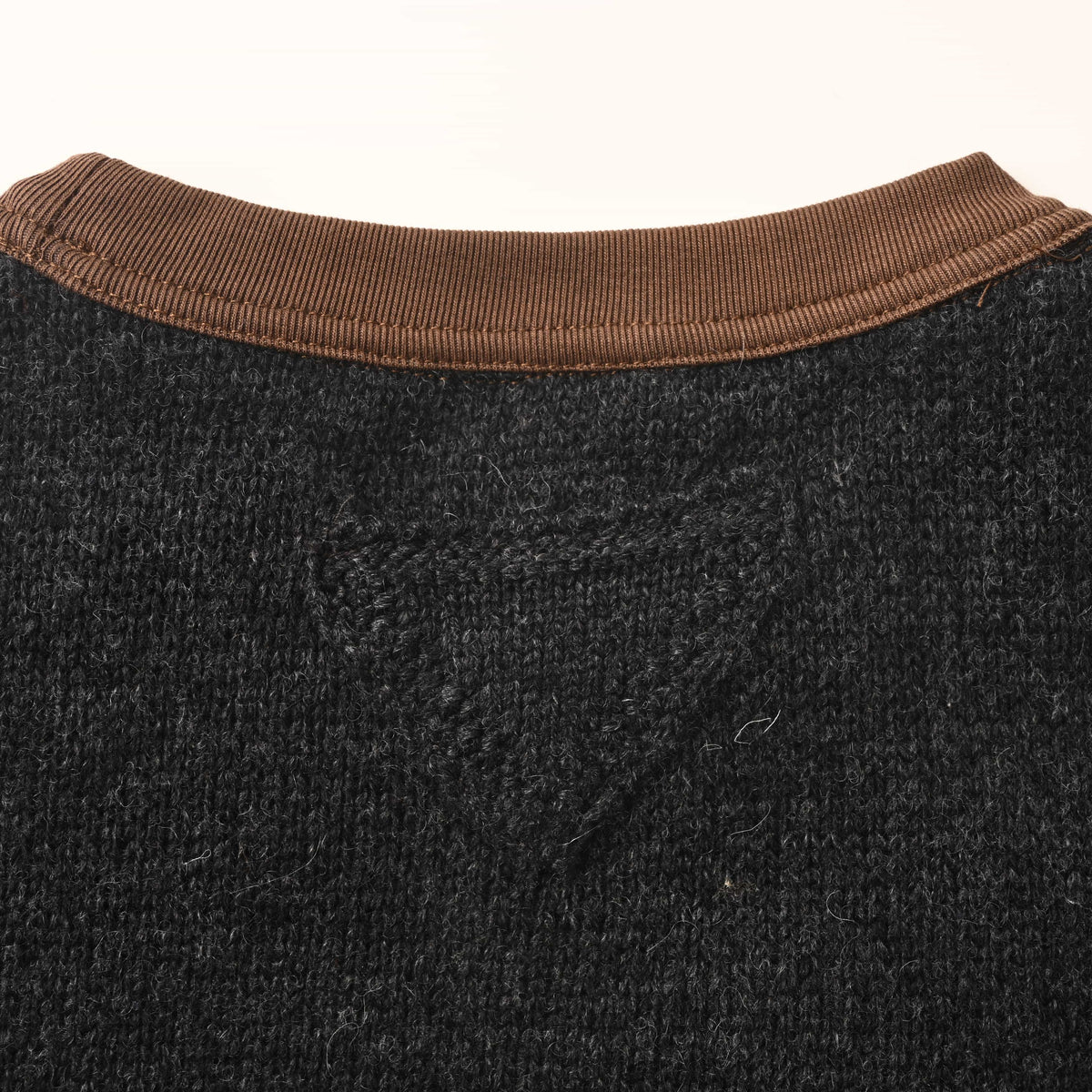 Prada Back-Neck Triangle Logo Knit Short-Sleeve T-Shirt
