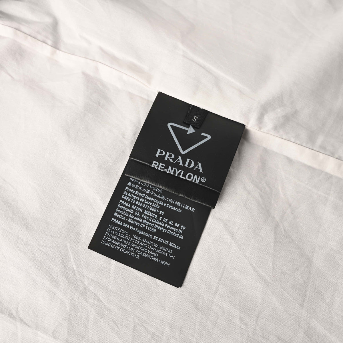 Prada Triangle Logo Nylon Collared Jacket with Drawstring Hem
