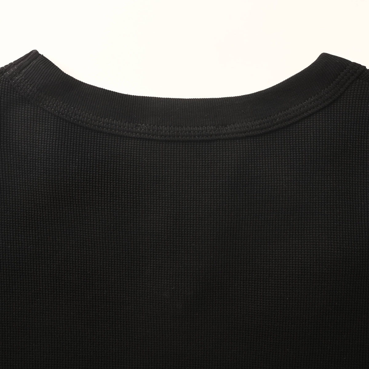 Prada Metal Triangle Logo Short Sleeve T-Shirt in Heavyweight Cotton Waffle Knit