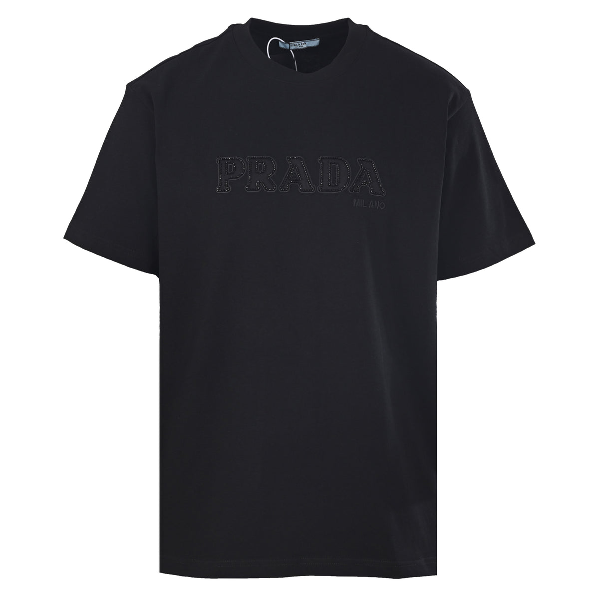 Prada Beaded Embroidered Lettering Short Sleeve T-Shirt | Unisex