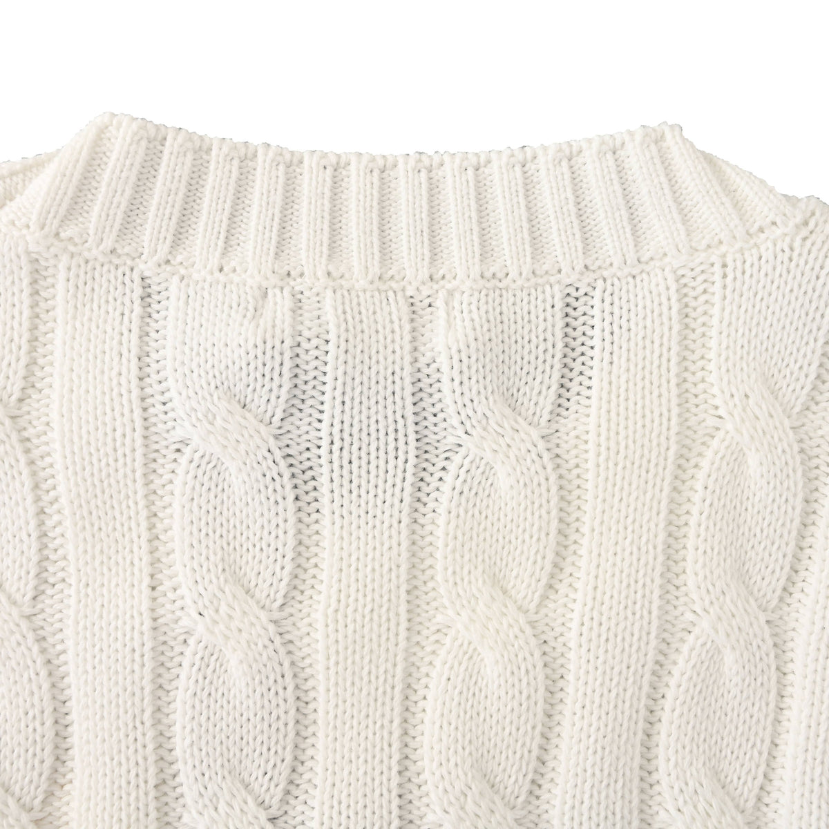Prada Resort Logo Cable-Knit Crewneck Sweater