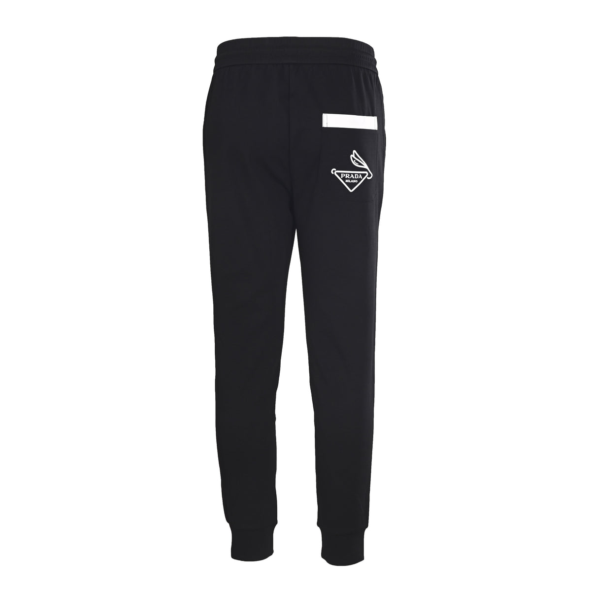 PRADA Black Triangle-Logo Joggers with Contrast Back Pocket