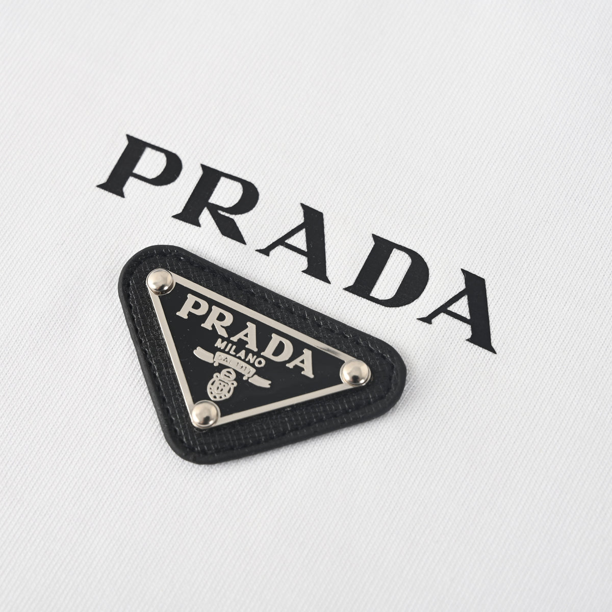 Prada Triangle Logo & Lettering Print Short-Sleeve T-Shirt