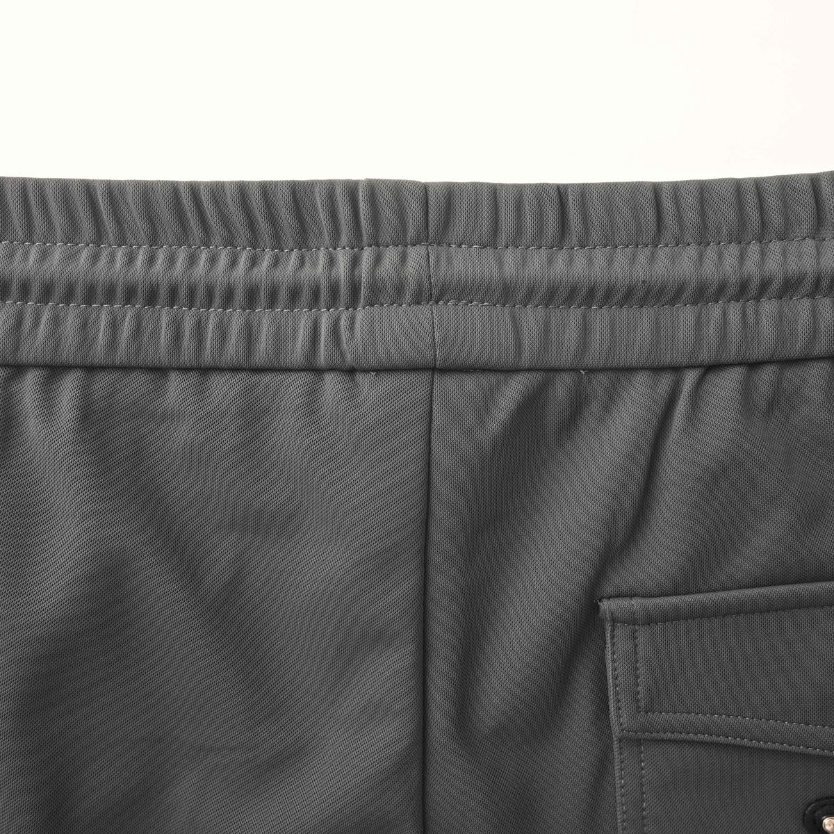 PRADA Charcoal Drawstring Joggers with Red Stripe Detail