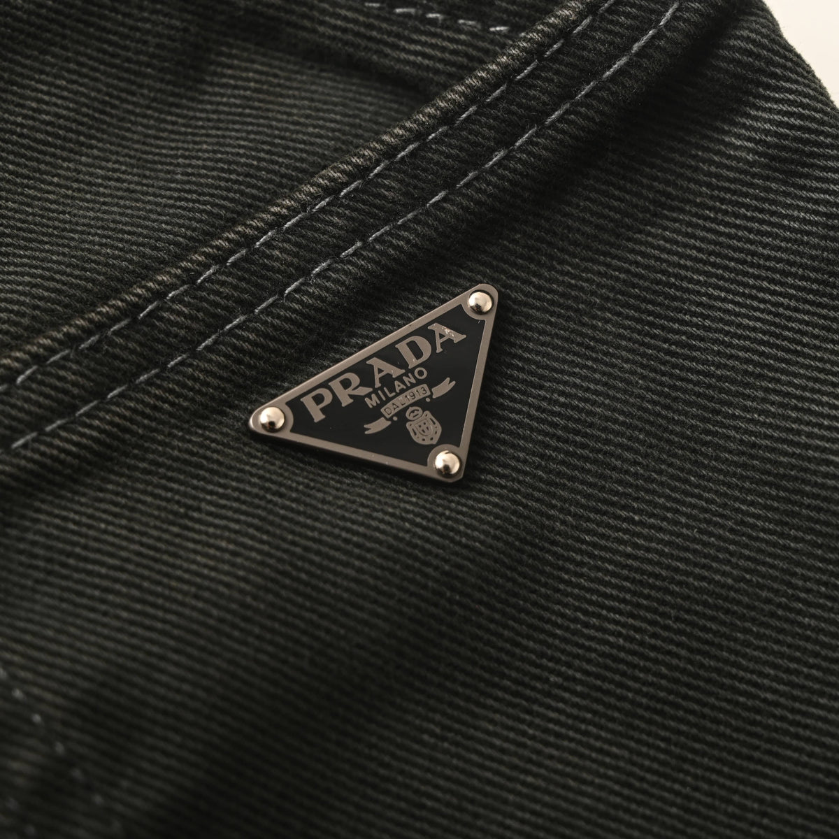 Prada Relaxed-Fit Green Jeans with Triangle Logo Pocket