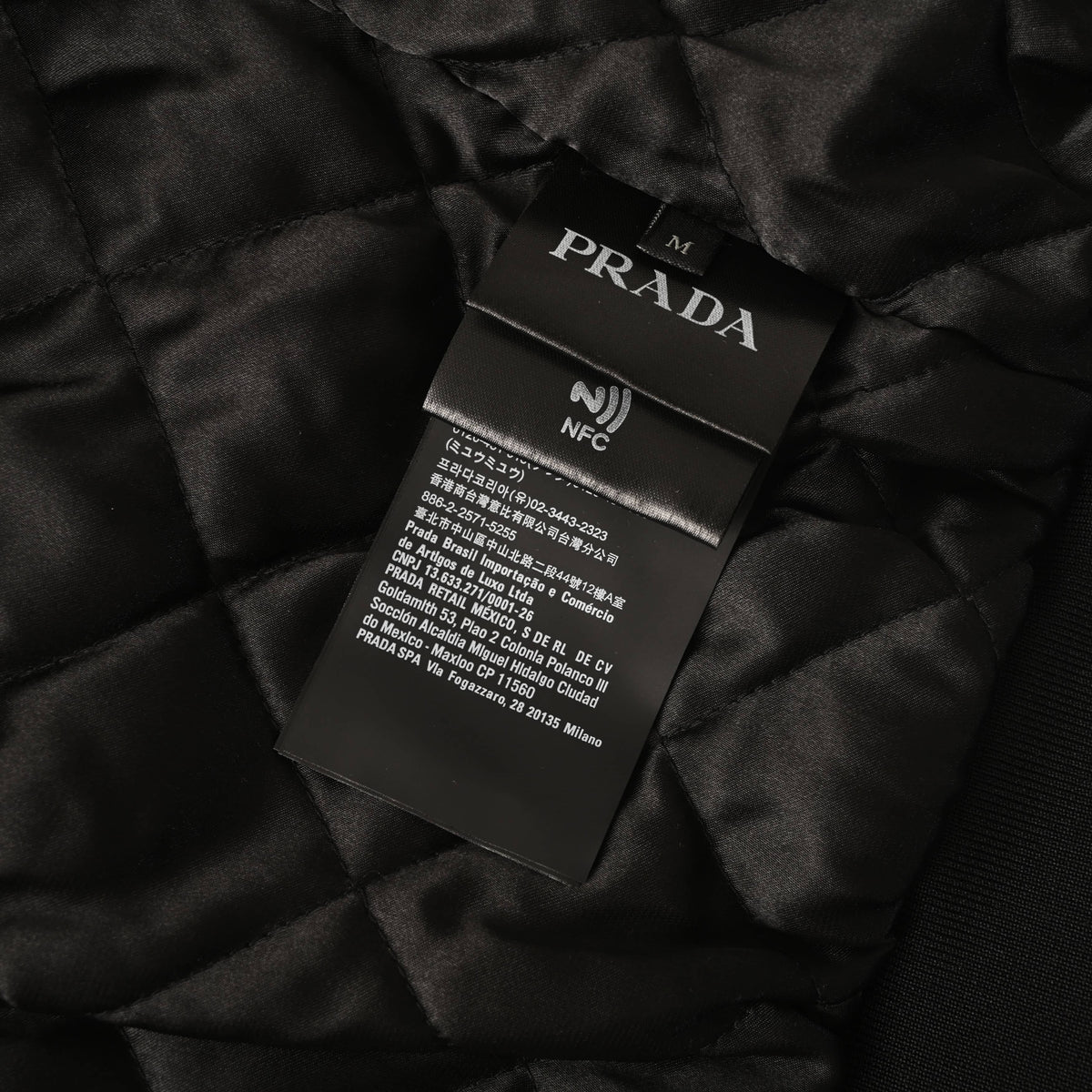 Prada Lightly Padded Wool Varsity Jacket with Metal Triangle Logo