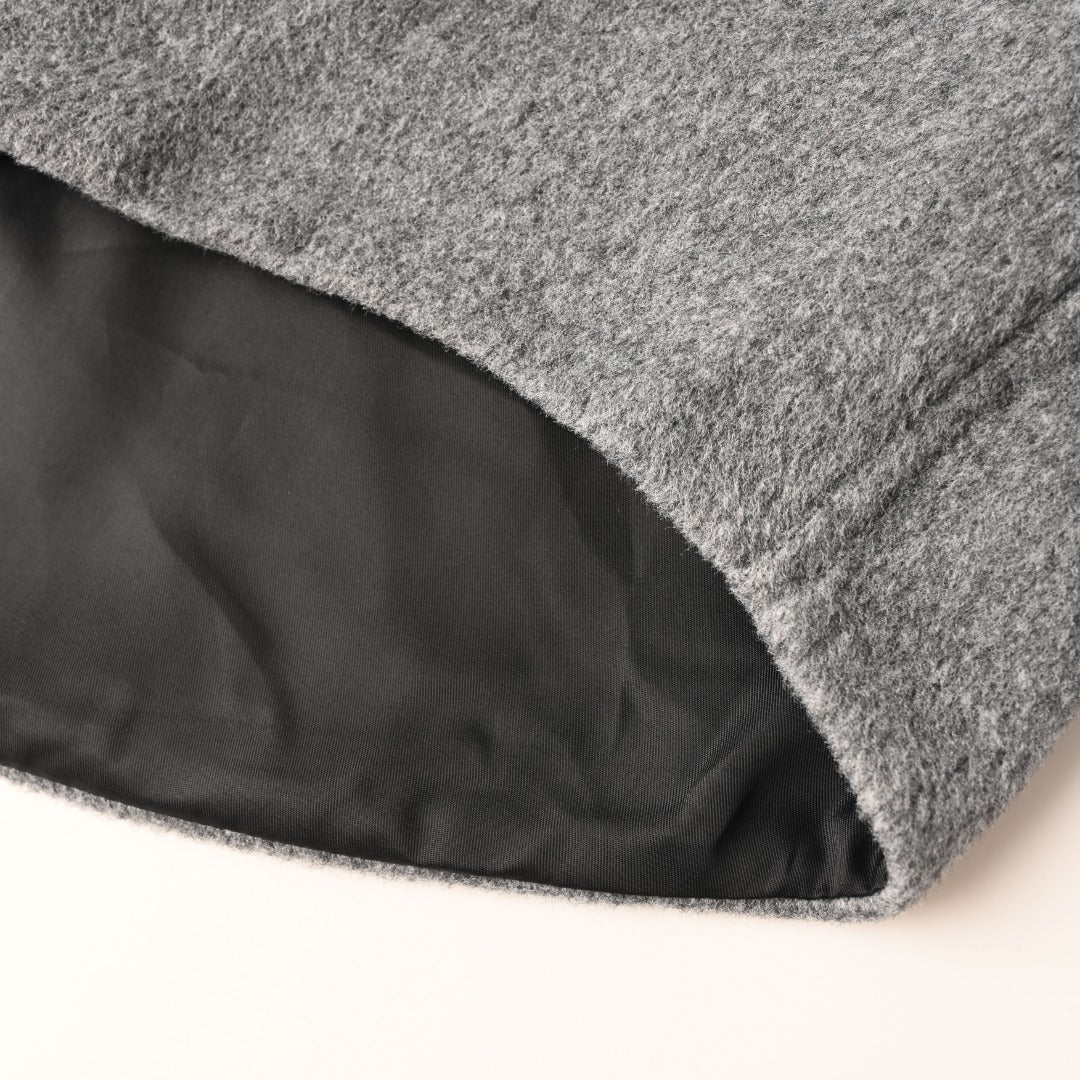 Prada Gray Oversized Cashmere-Face Shirt Jacket with Triangle Logo