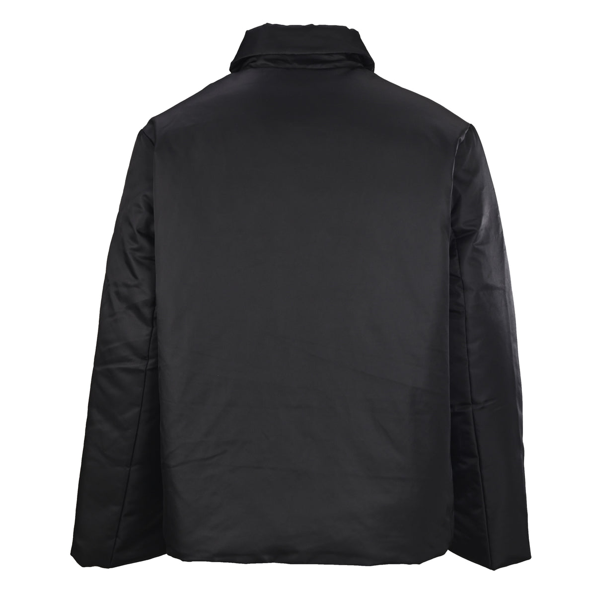 Prada Recycled Nylon Down Jacket with Shirt Collar & Triangle Logo