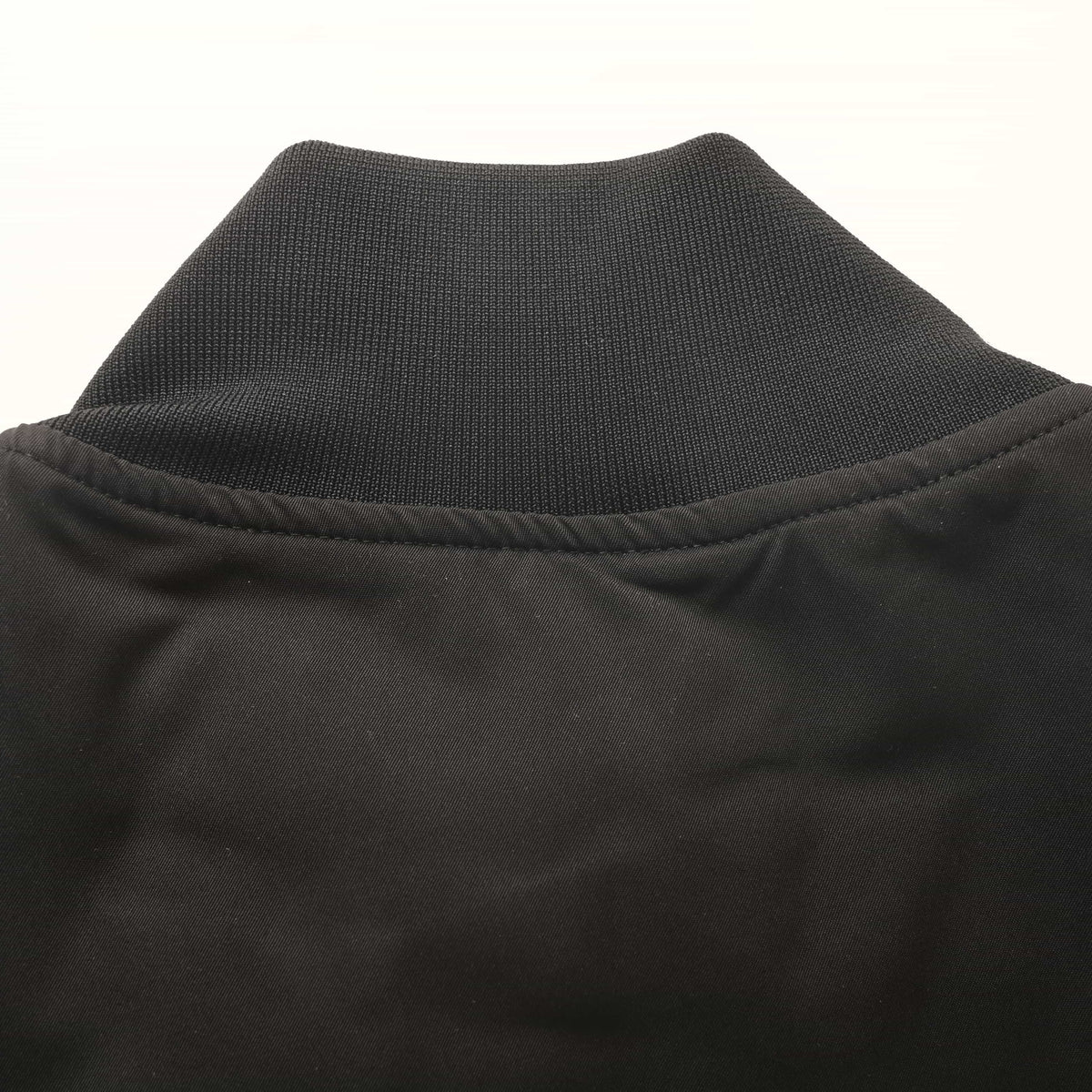 Prada Lightly Padded Wool Varsity Jacket with Metal Triangle Logo