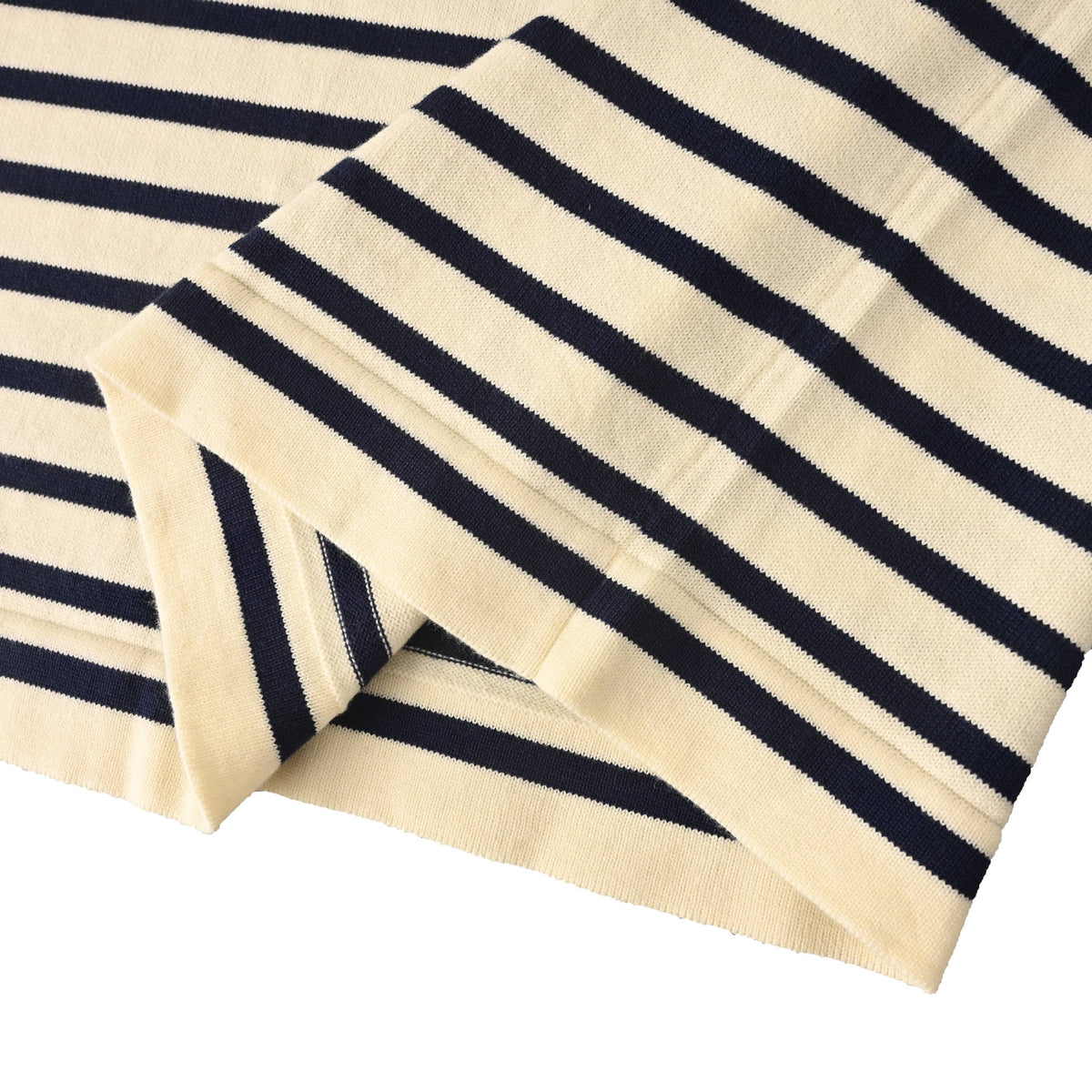 Prada Black & White Striped Embroidered Knit Short-Sleeve T-Shirt
