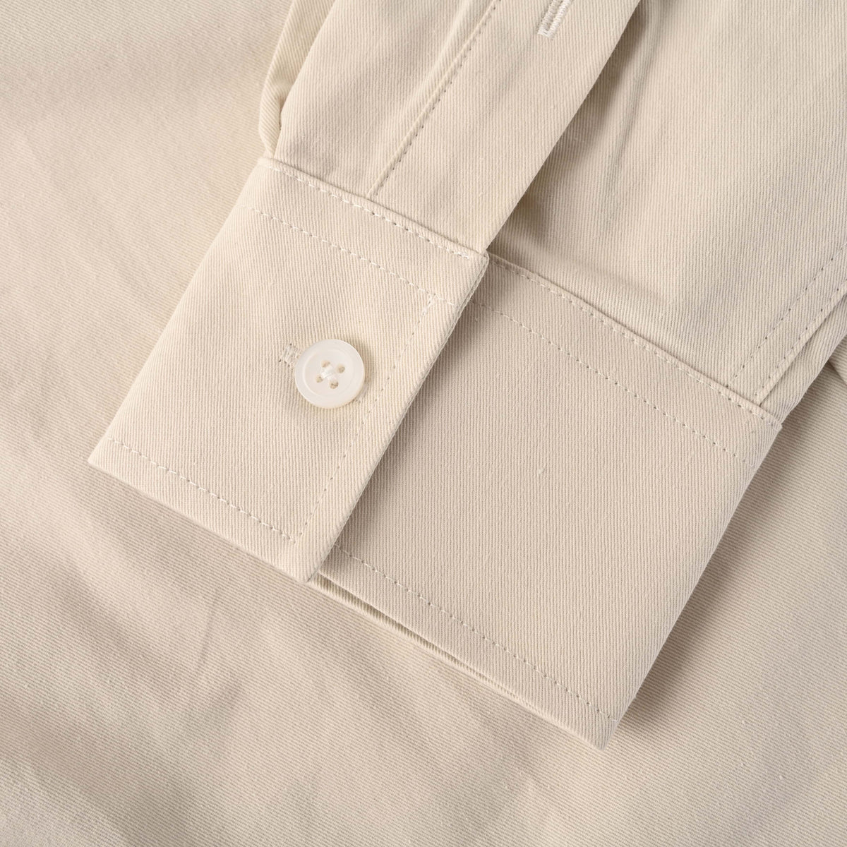 Prada Embroidered Badge Cotton Twill Long Sleeve Shirt