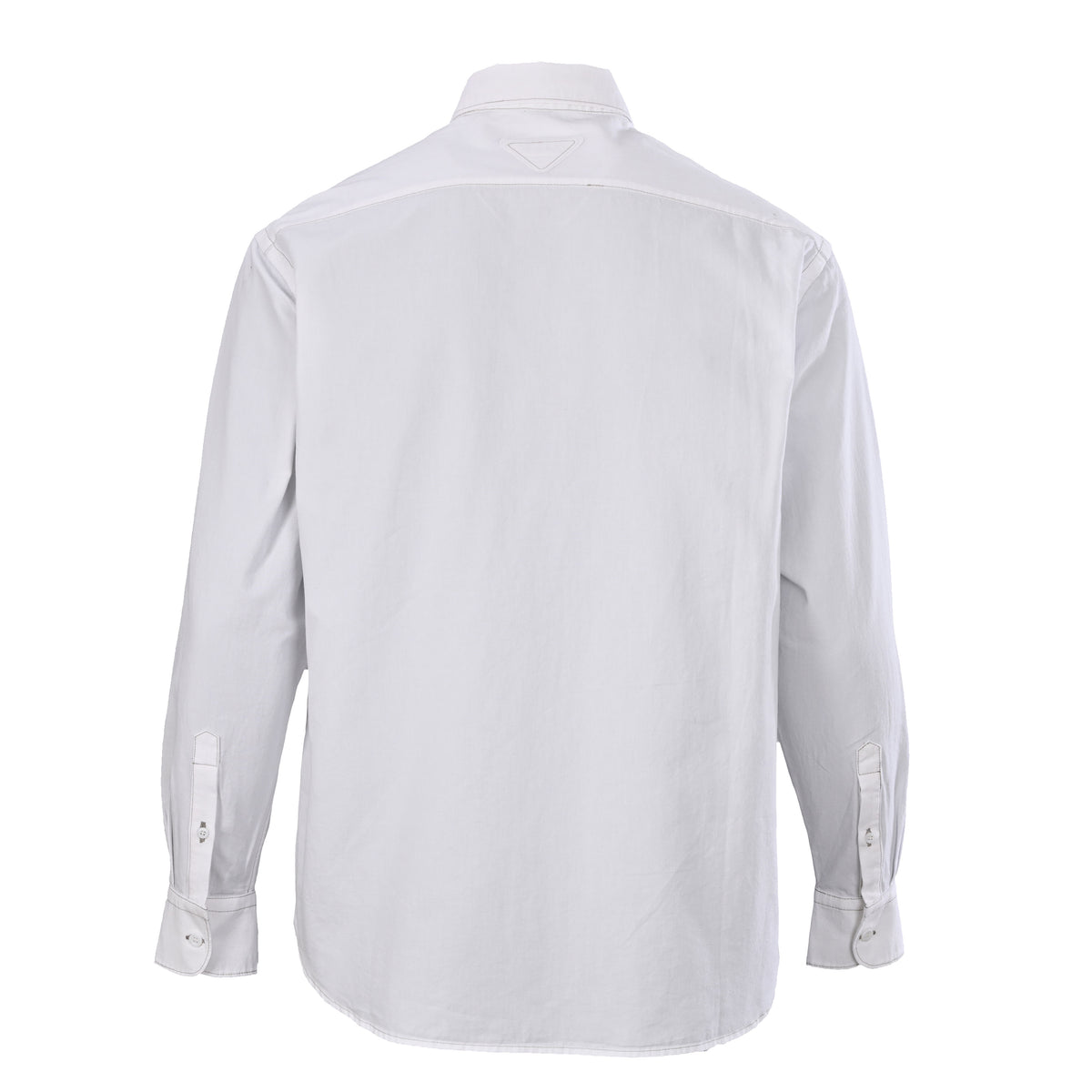 Prada Lettering Detail Chambray Long-Sleeve Shirt