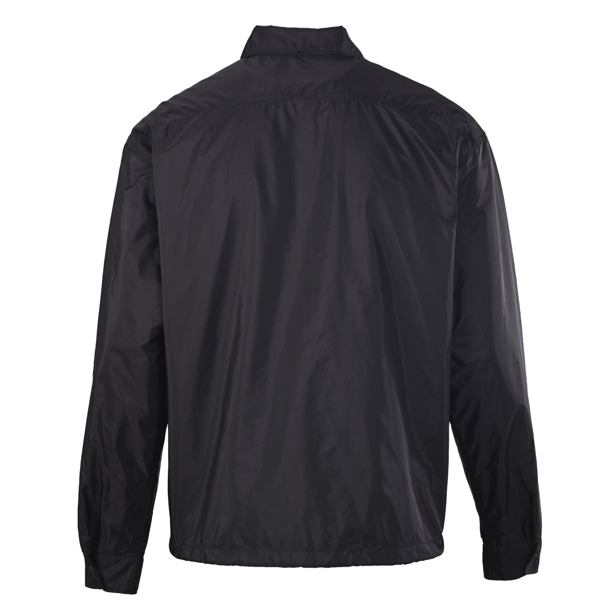 Prada Lightweight Nylon Zip-Up Jacket with Triangle Logo & Turn-Down Collar