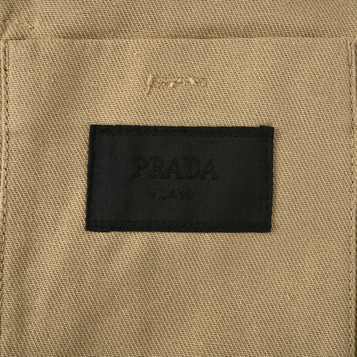 Prada Khaki Distressed Cropped Cotton Jacket