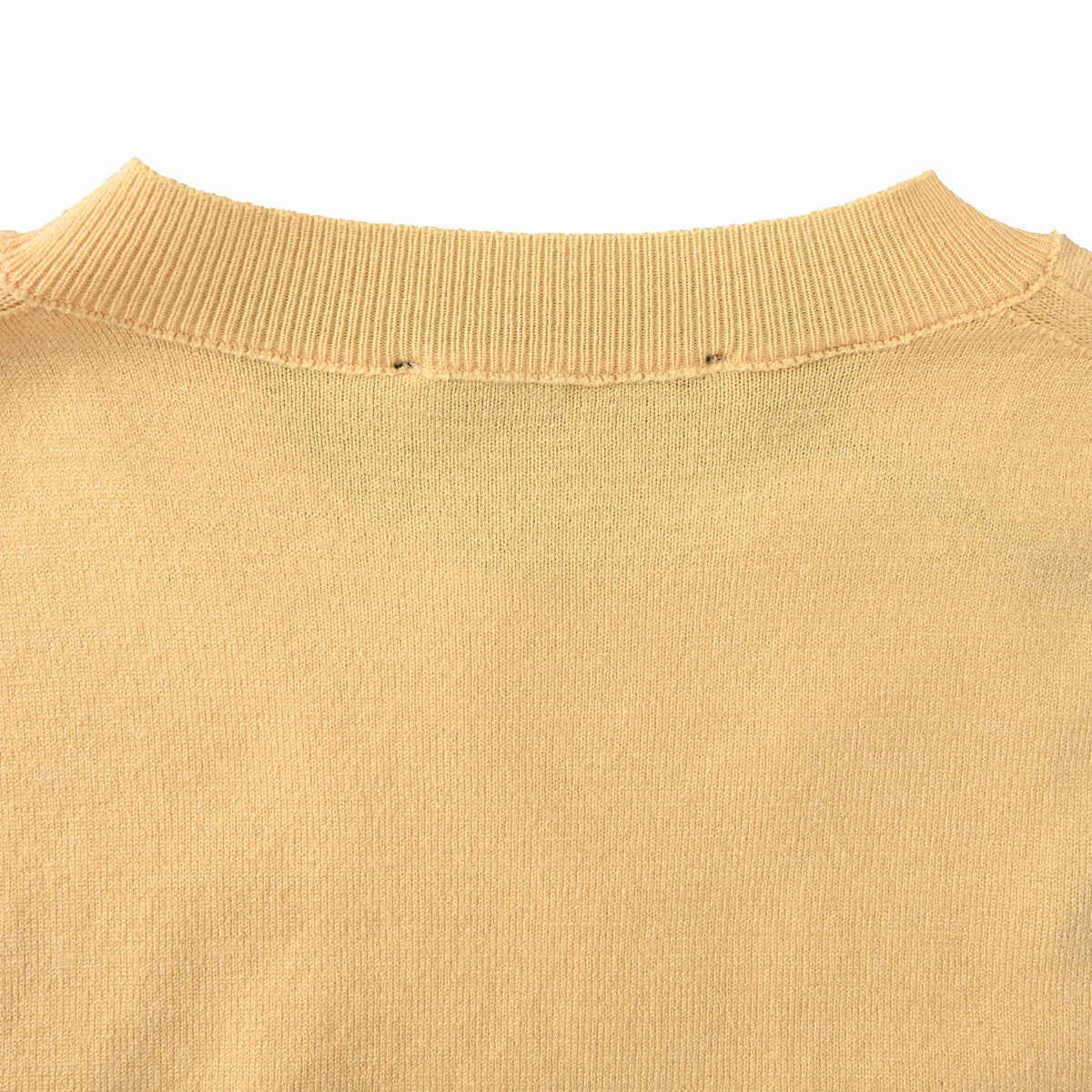 PRADA Beige Intarsia Logo Short-Sleeve Knit T-Shirt