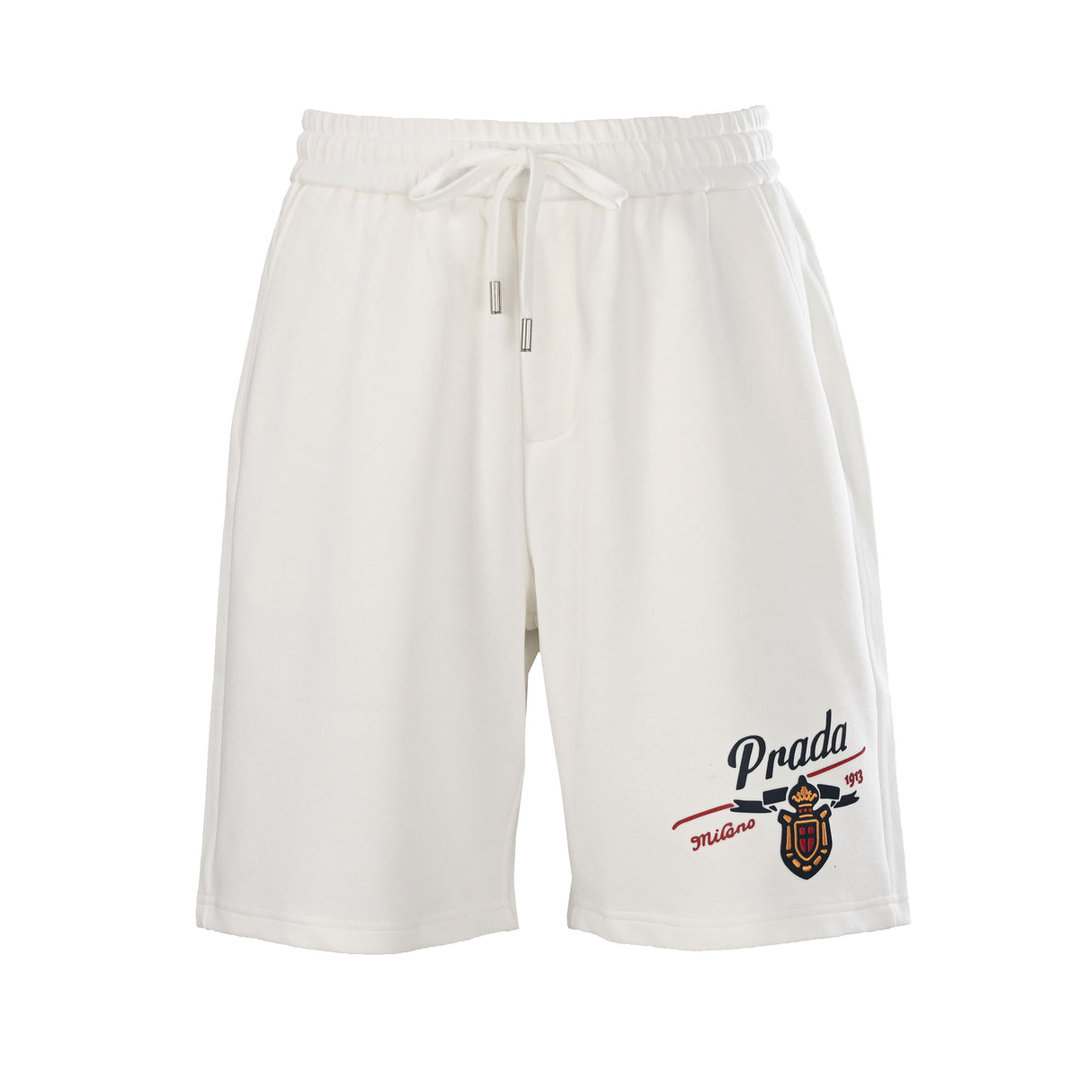 Prada Embroidered Badge & Lettering Shorts