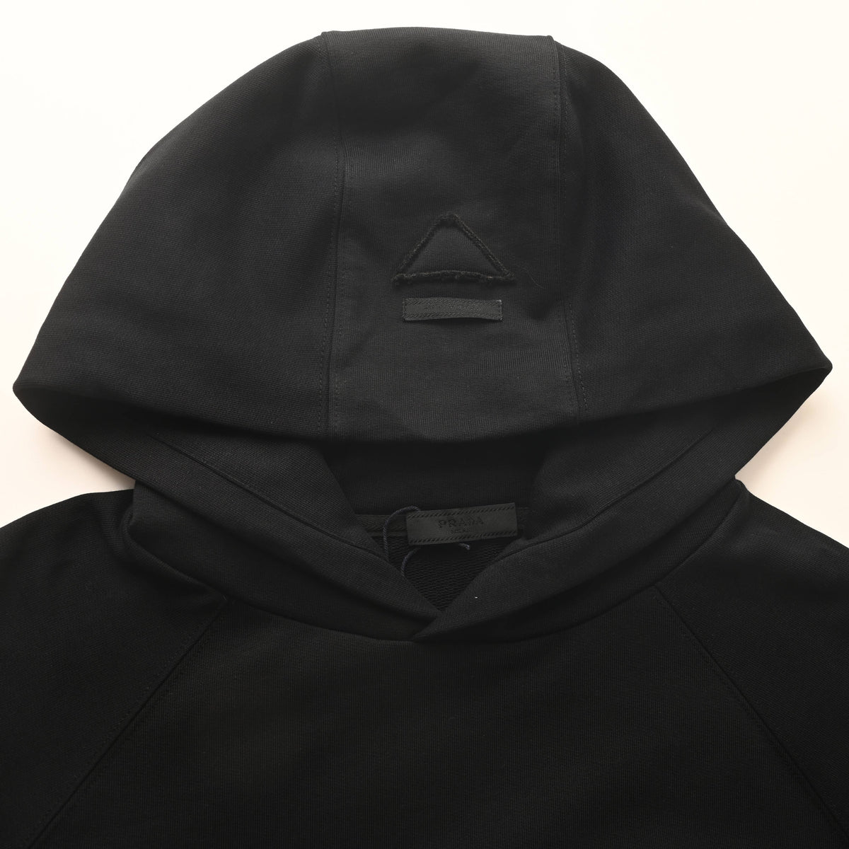 Prada Relaxed-Fit Raglan Hoodie with Brown Suede Elbow Patches