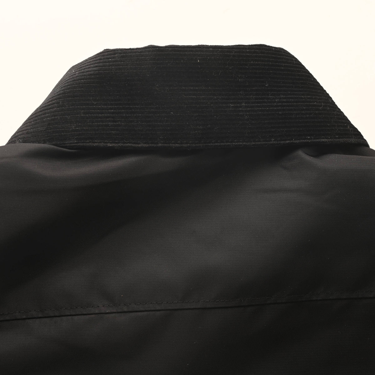 Prada Recycled Nylon Padded Jacket with Triangle Logo & Turn-Down Collar