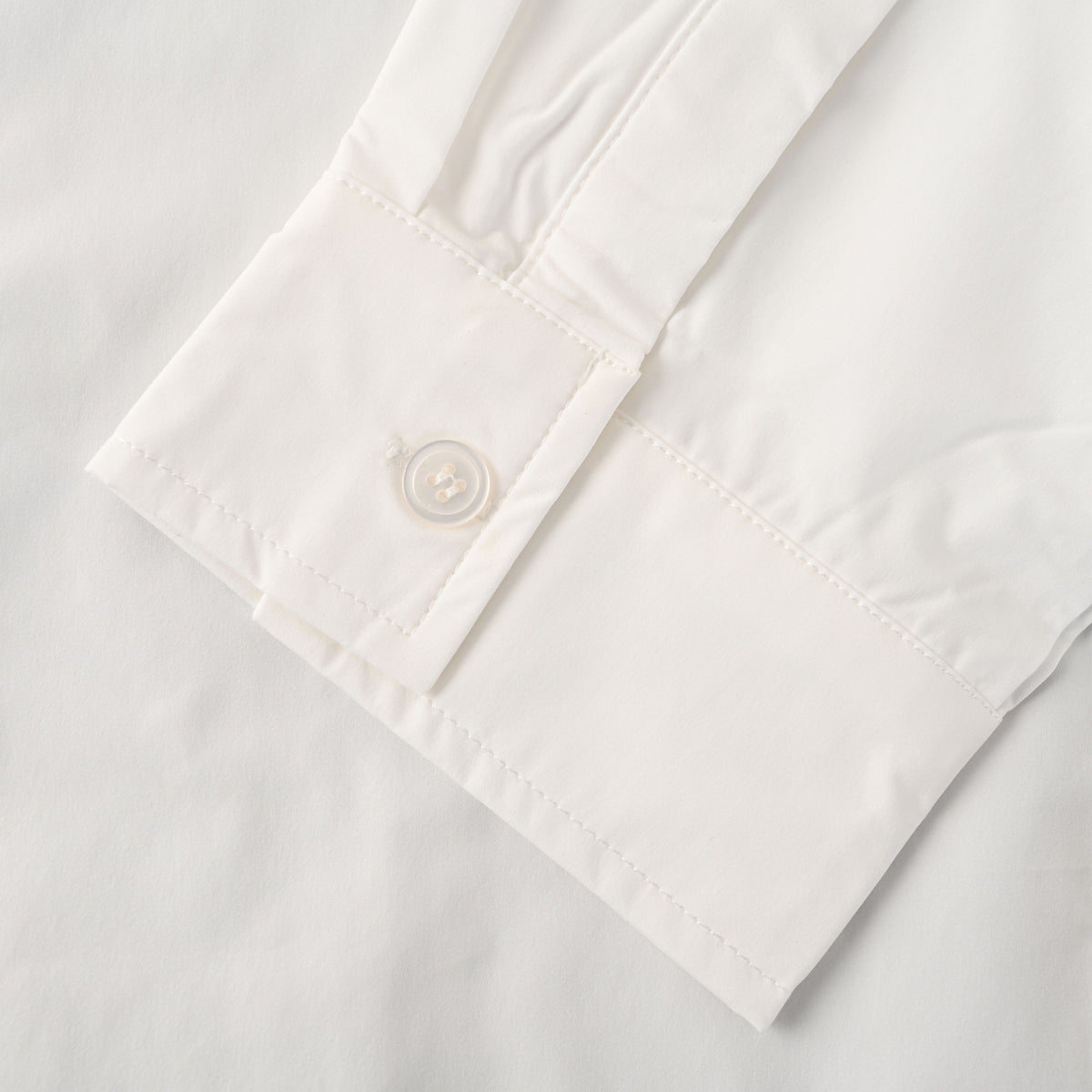 Prada Unisex Rayon Poplin Long Sleeve Shirt with Triangle Logo