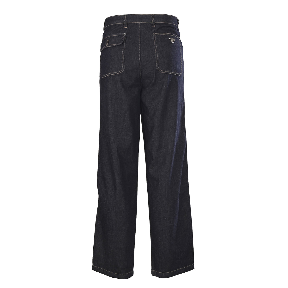 Prada Denim Jeans with Contrast Stitching & Back Pocket Logo