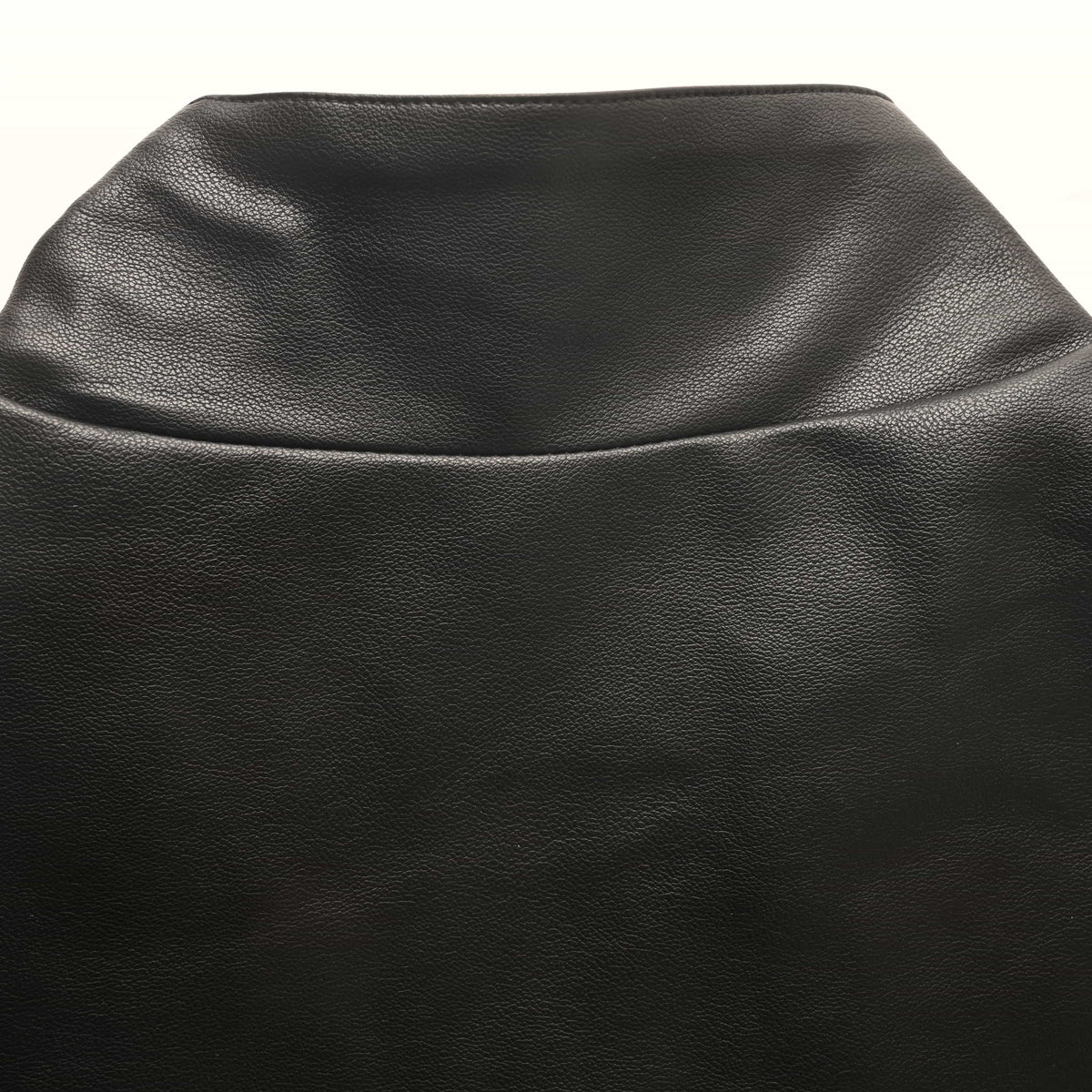 Prada Unisex Black Leather Jacket with Stand Collar & Drawstring Hem