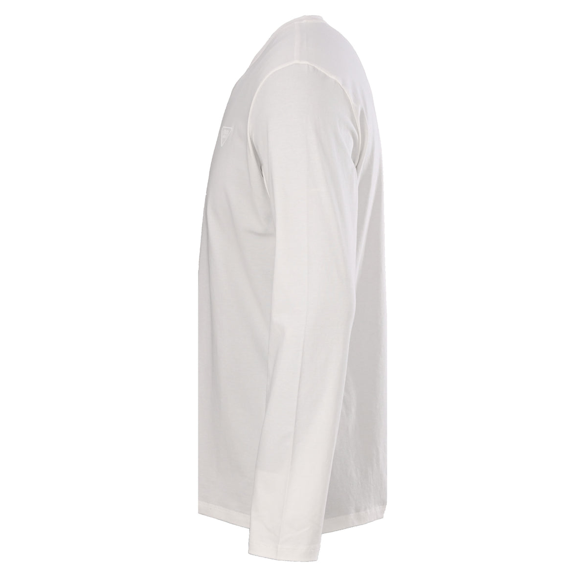 Prada Stretch Cotton Long Sleeve T-Shirt with Tonal Triangle Embroidery