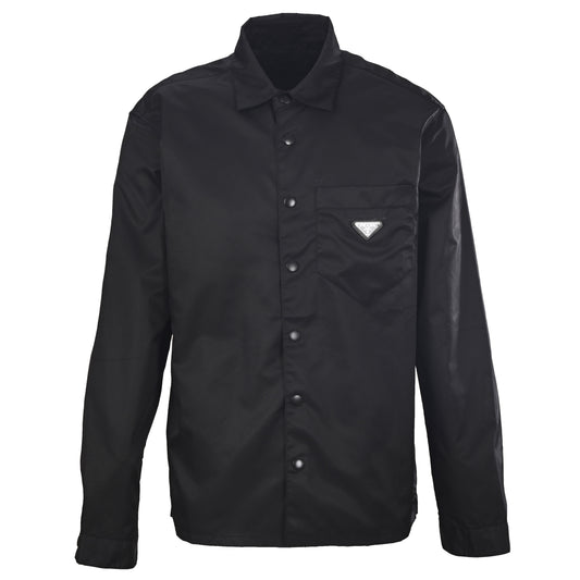 Prada Unisex Recycled Nylon Shirt Jacket with Triangle Logo Pocket