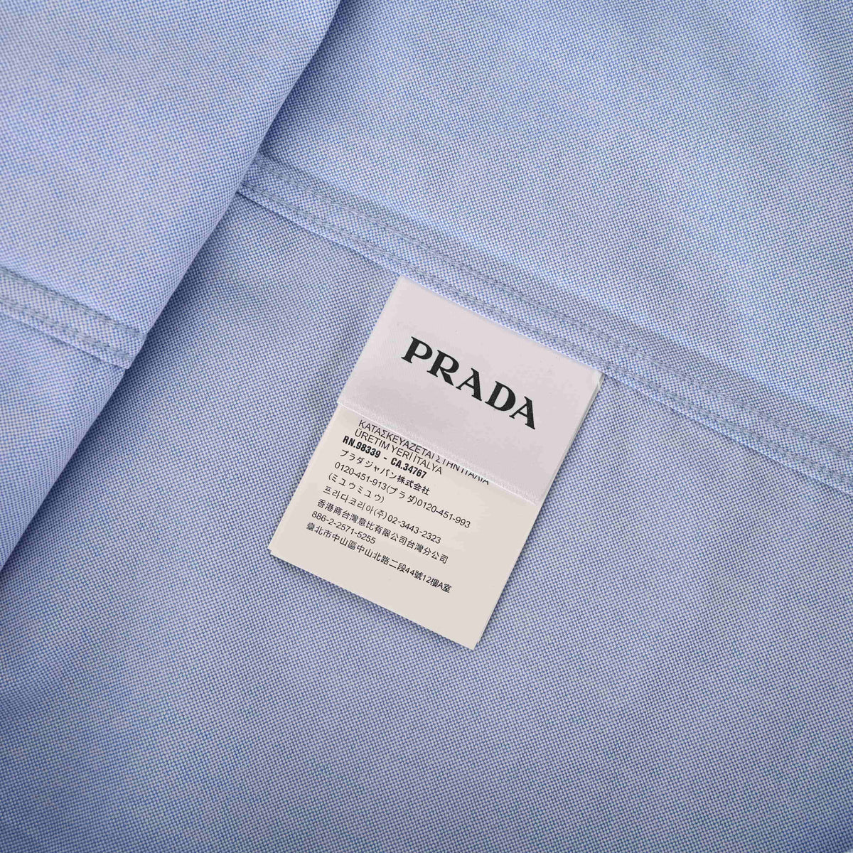 Prada Embroidered Logo Long-Sleeve Shirt