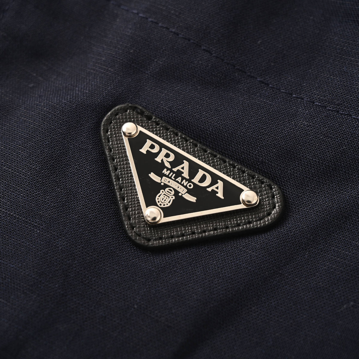 Prada Men's Triangle Plaque Linen Casual Trousers