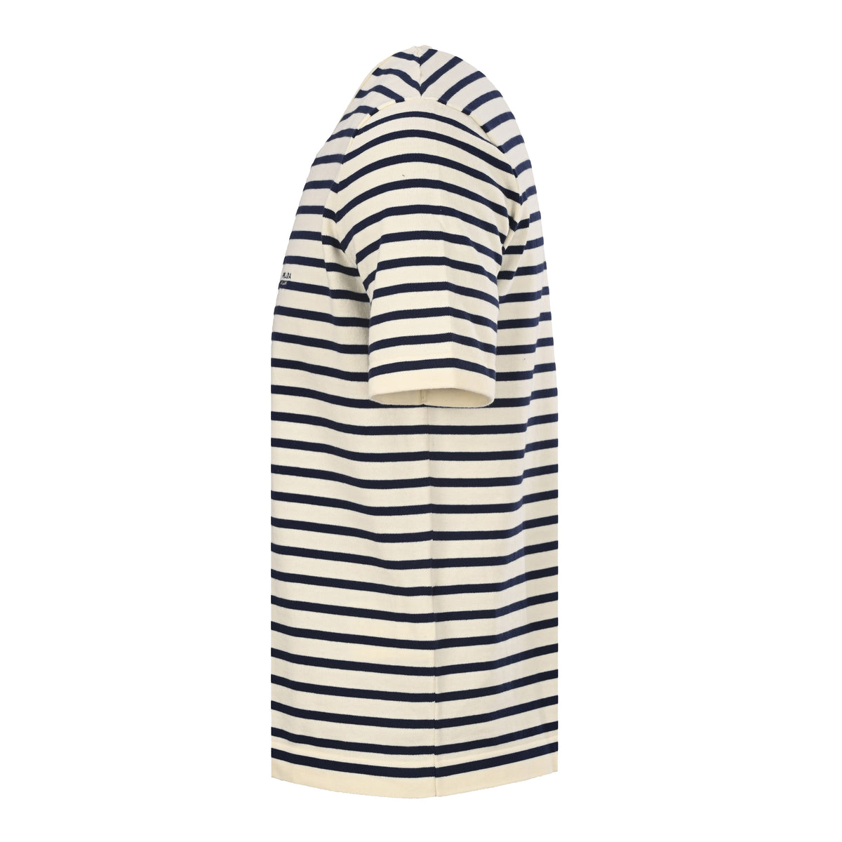 Prada Black & White Striped Embroidered Knit Short-Sleeve T-Shirt