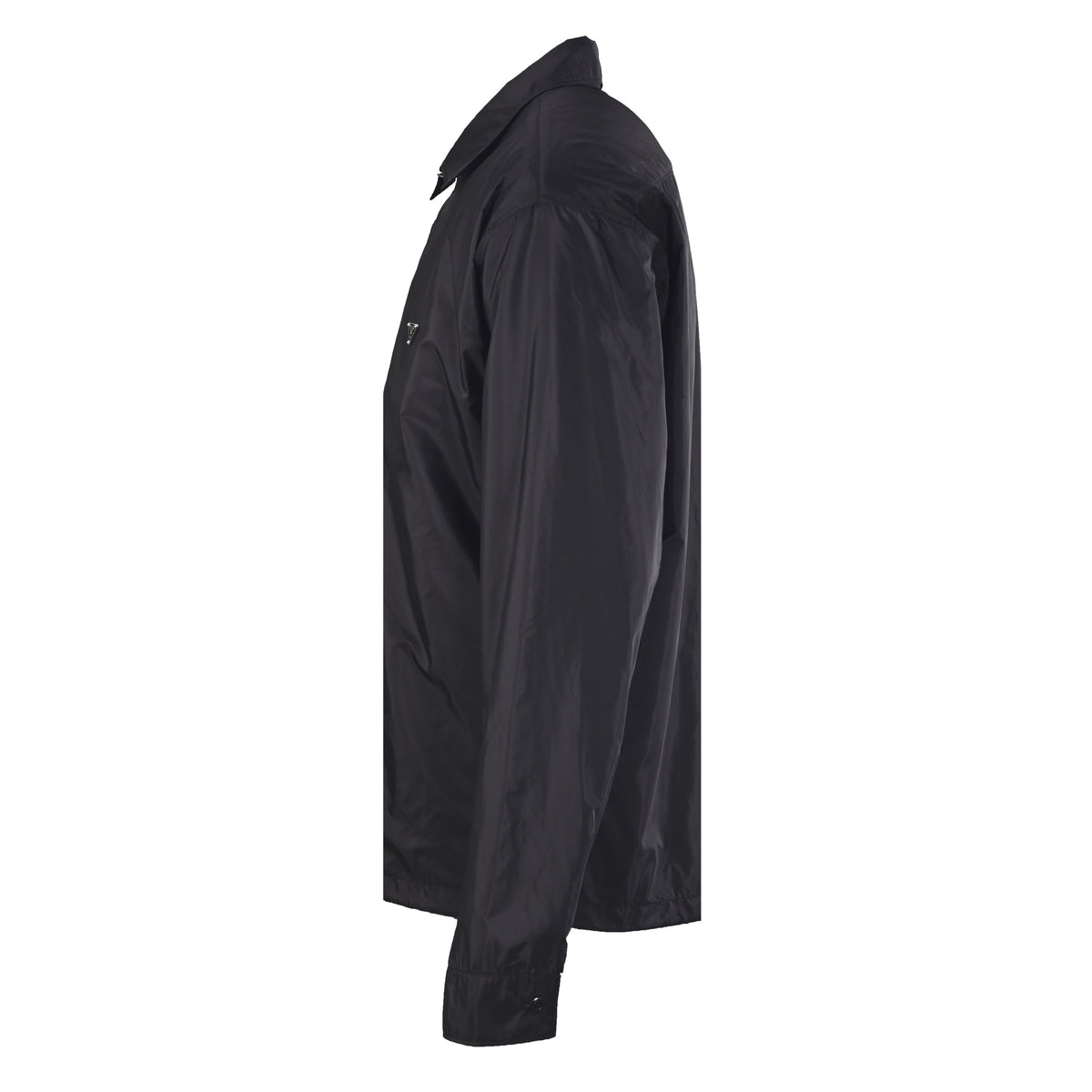 Prada Lightweight Nylon Zip-Up Jacket with Triangle Logo & Turn-Down Collar