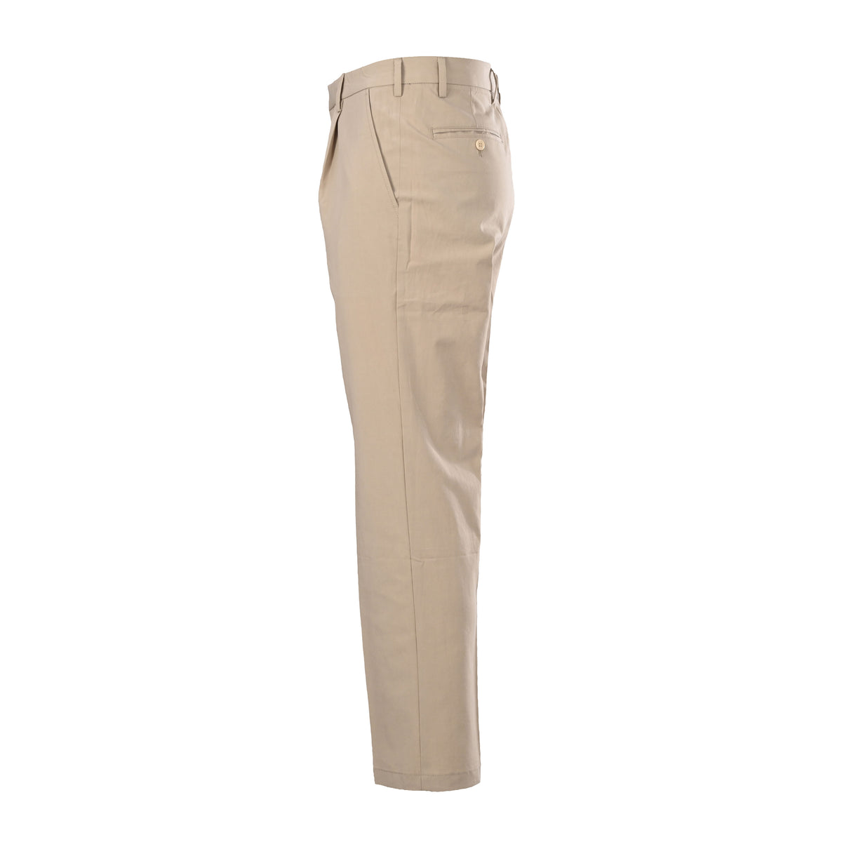PRADA Beige Pleated Tailored Trousers with Triangle Keyring