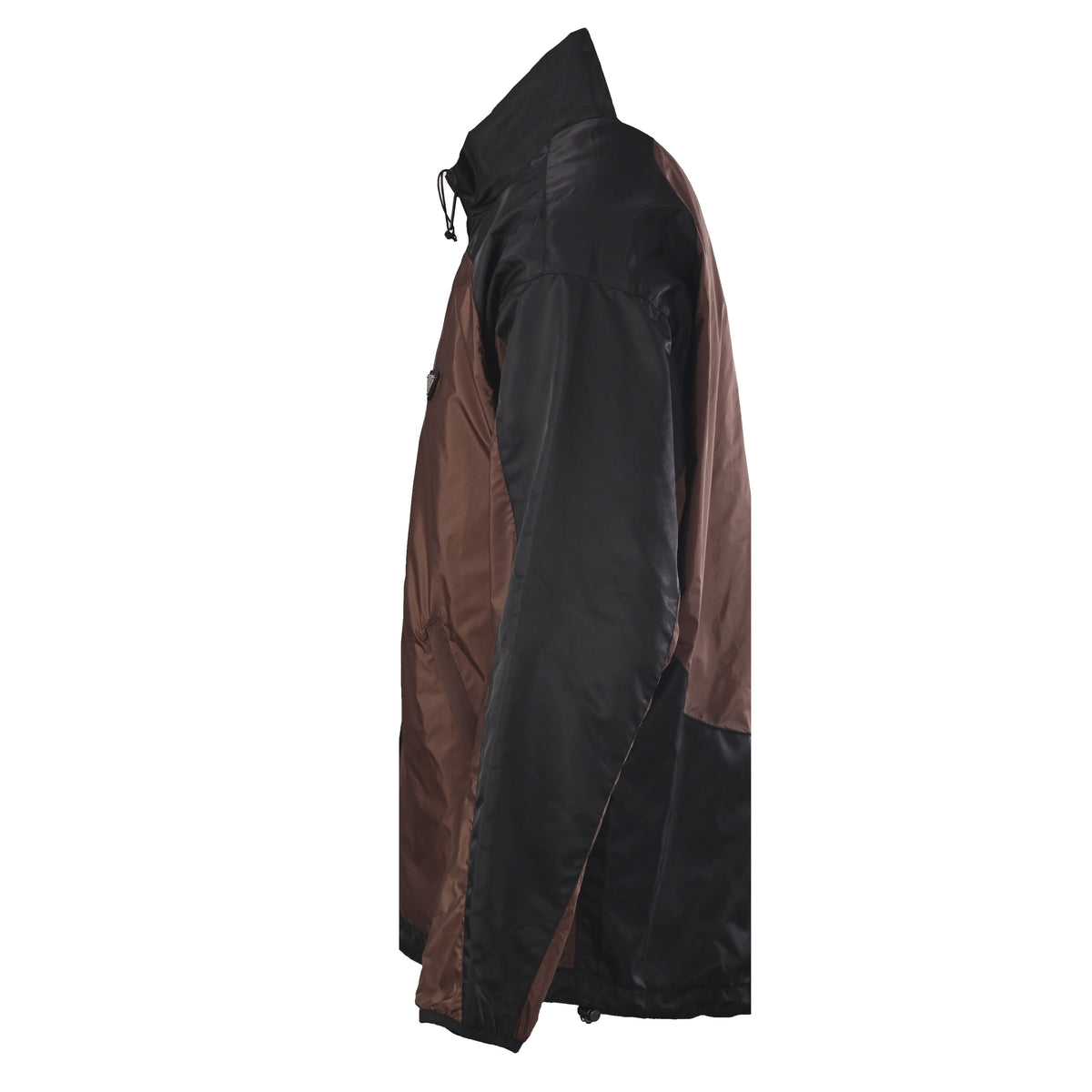 Prada Reversible Brown & Black Colorblock Nylon Stand-Collar Jacket
