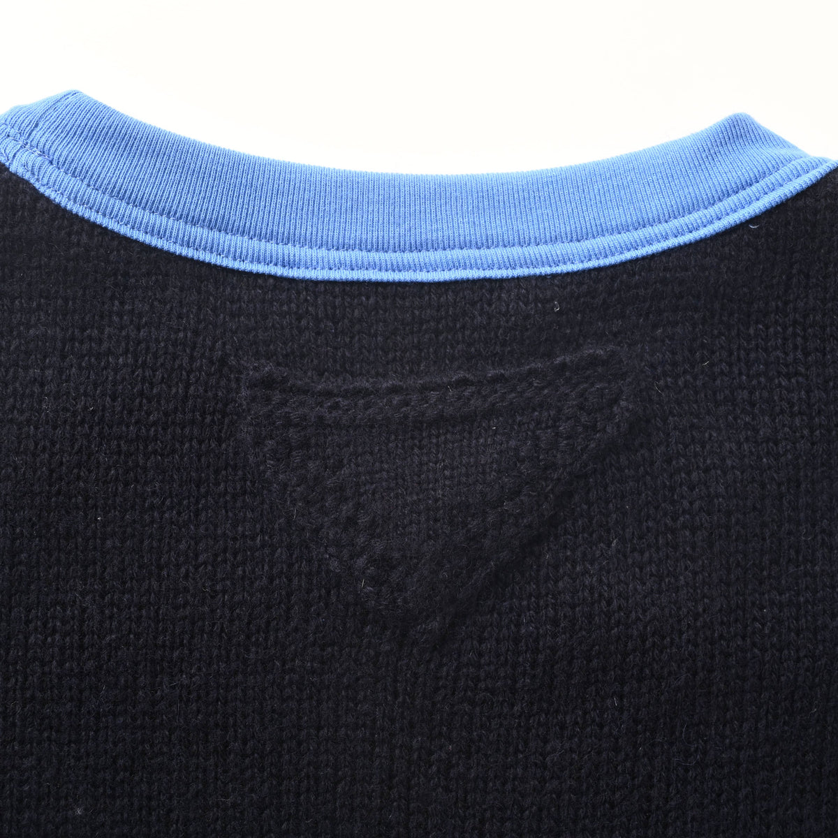 Prada Back-Neck Triangle Logo Knit Short-Sleeve T-Shirt