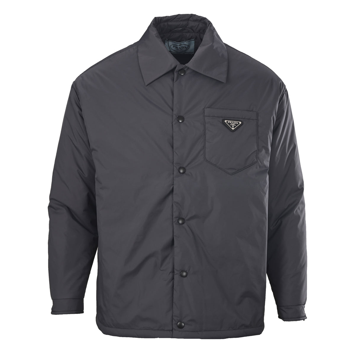 Prada Triangle Logo Recycled Nylon Padded Jacket with Dropped Shoulders