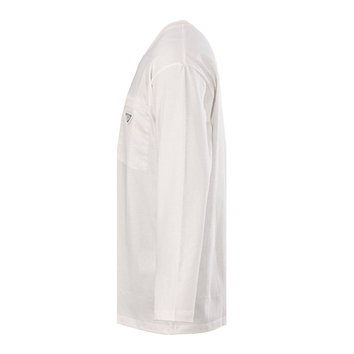 Prada Sorona-Blend Long Sleeve T-Shirt with Triangle Logo Zip Pocket
