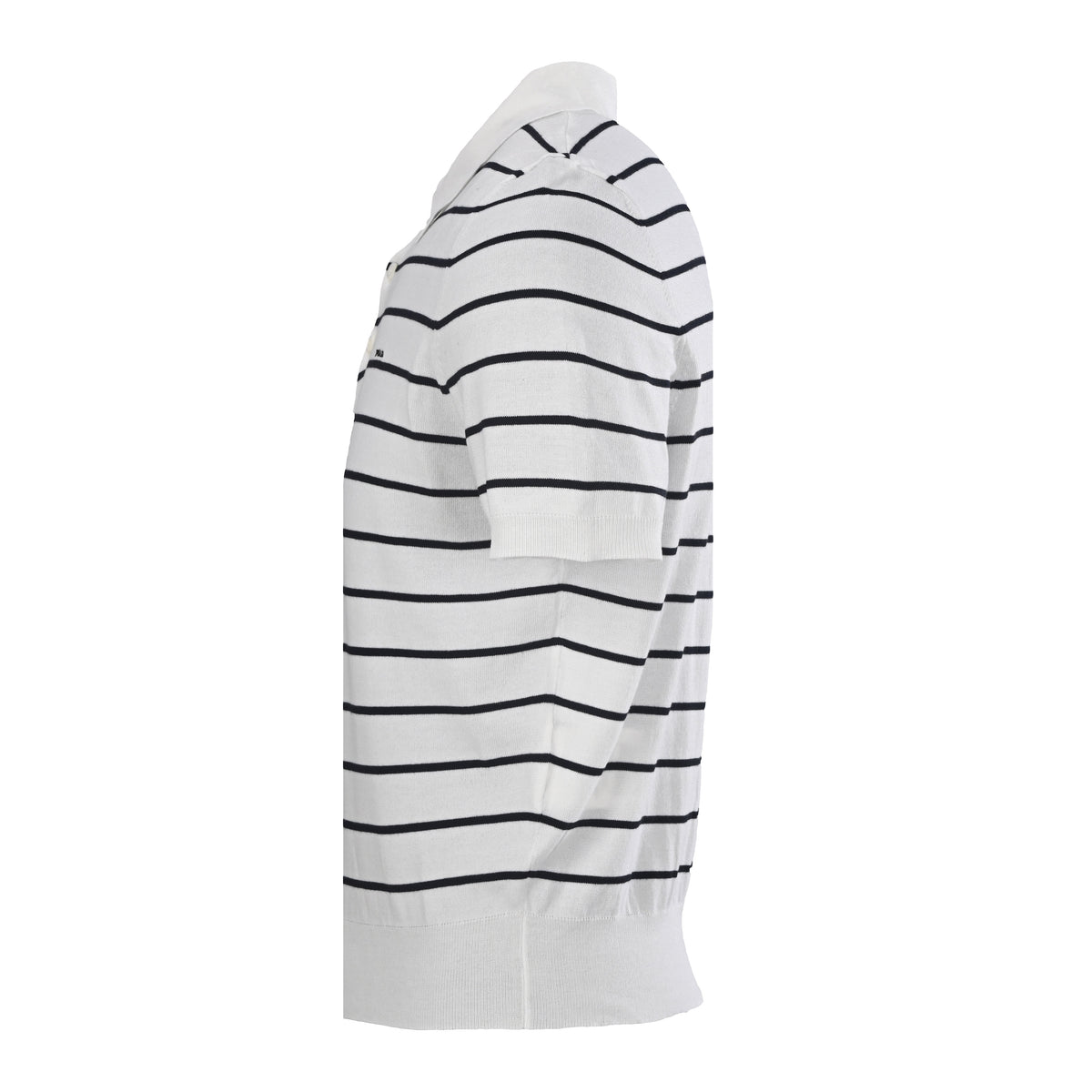 PRADA Striped Knit Short-Sleeve Polo Shirt with Embroidered Logo