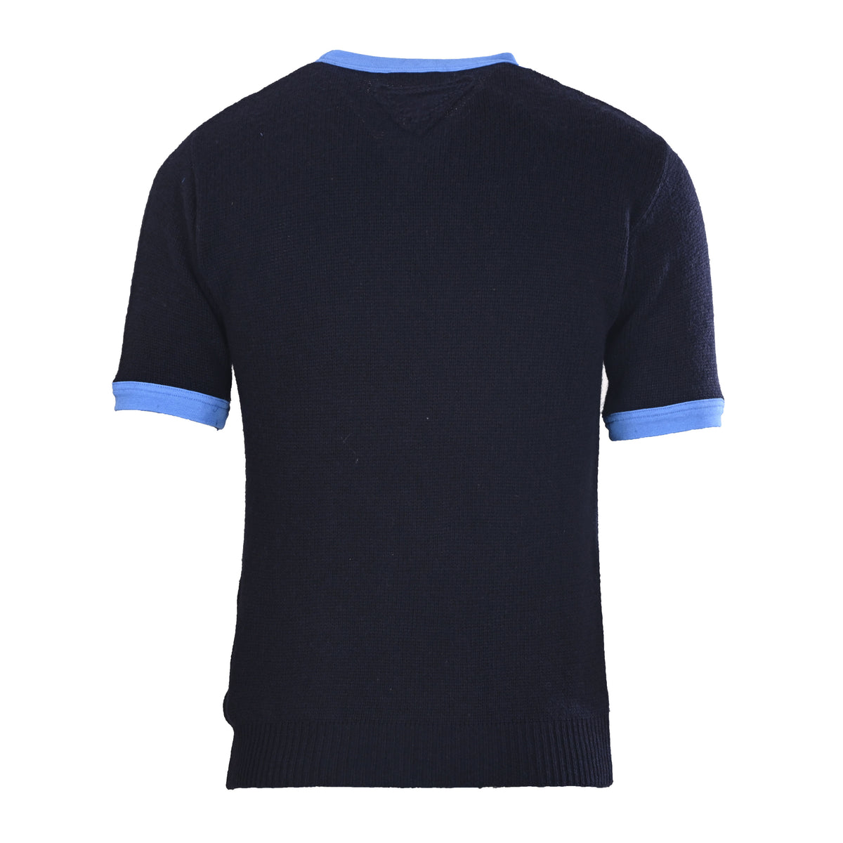 Prada Back-Neck Triangle Logo Knit Short-Sleeve T-Shirt