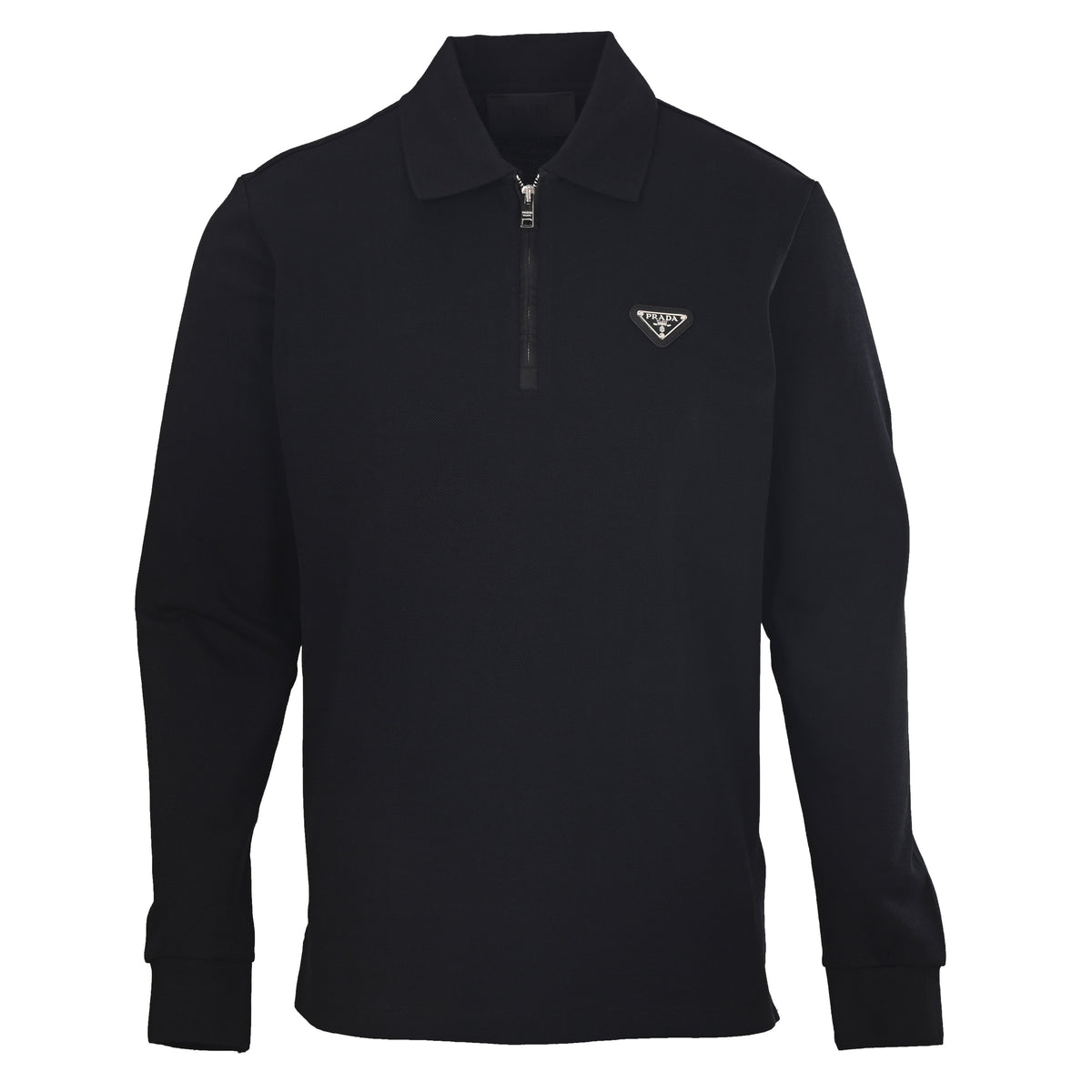 Prada Unisex Half-Zip Long Sleeve Polo Shirt in Sorona Blend