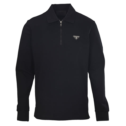 Prada Unisex Half-Zip Long Sleeve Polo Shirt in Sorona Blend