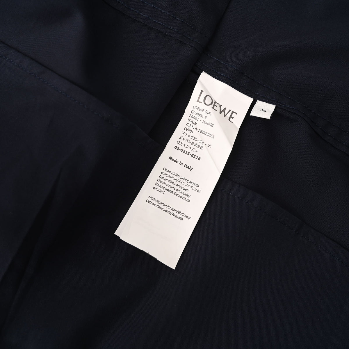 158_LOEWE罗意威 Anagram 两色刺绣贴袋长袖衬衫
