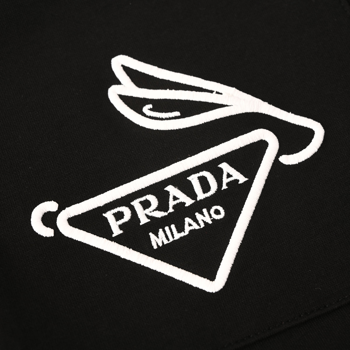 PRADA Black Triangle-Logo Joggers with Contrast Back Pocket